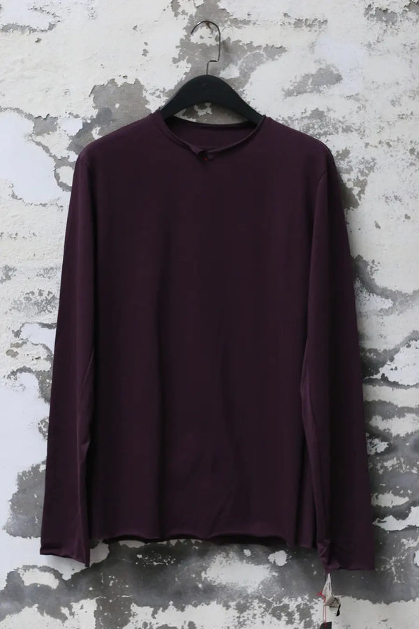 m.a+ Maurizio Amadei round neck loose long sleeve T-shirt Italy MA-T350D-JM11/JCL10-ZI purple